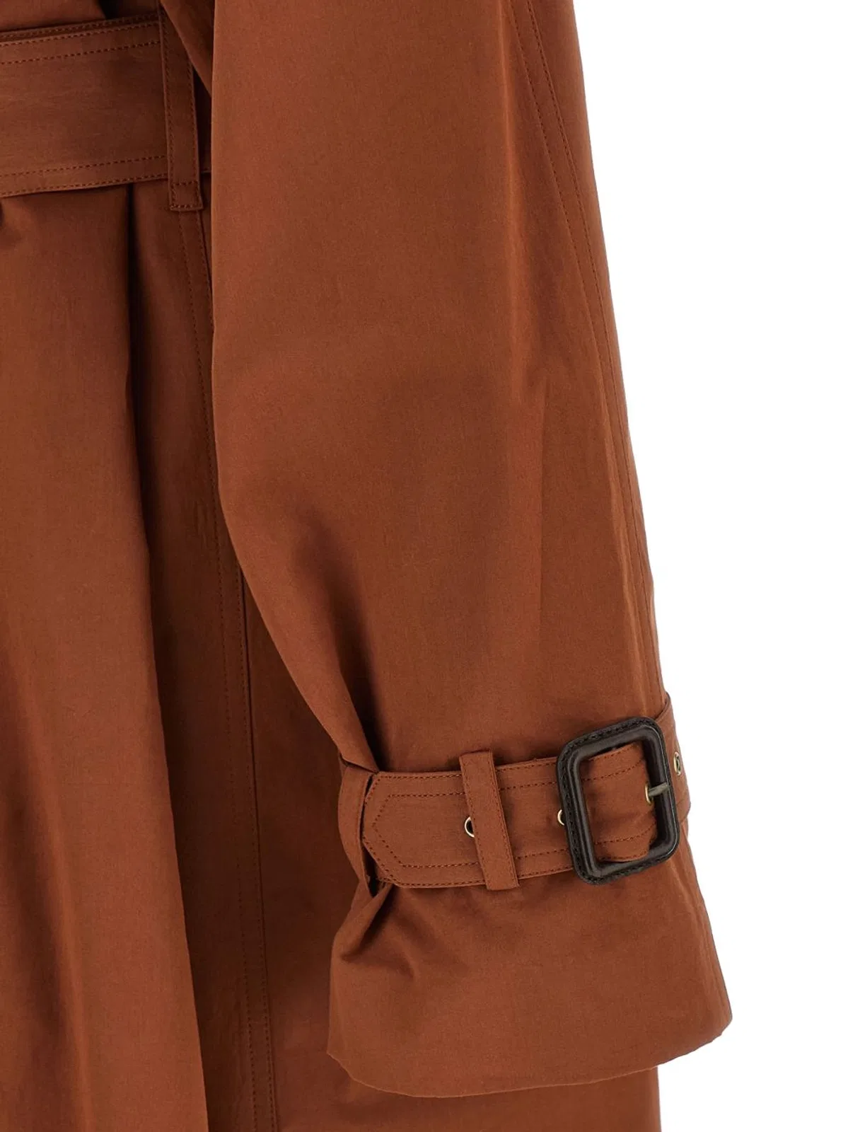 Saint Laurent Caramel Cotton Blend Oversize Trench Coa