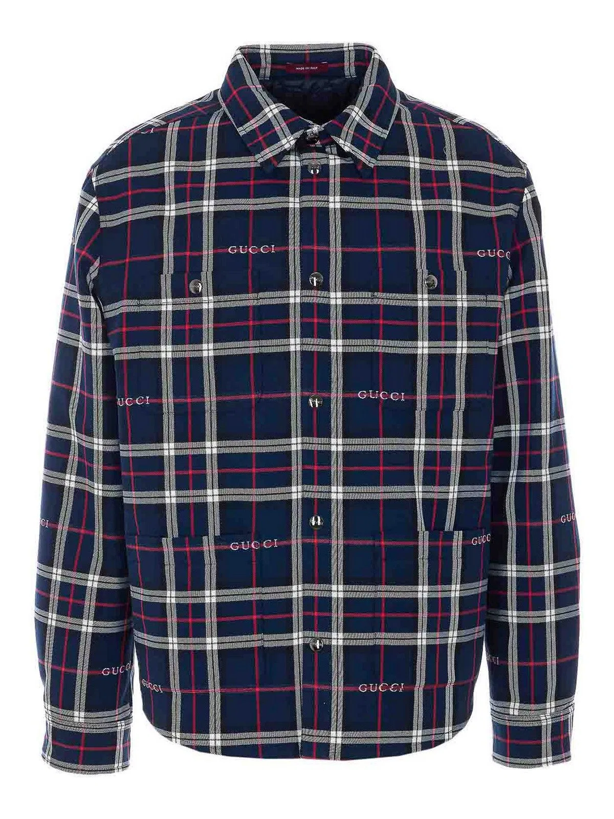 Gucci Blue Jacket With Frontal Buttons Closure
