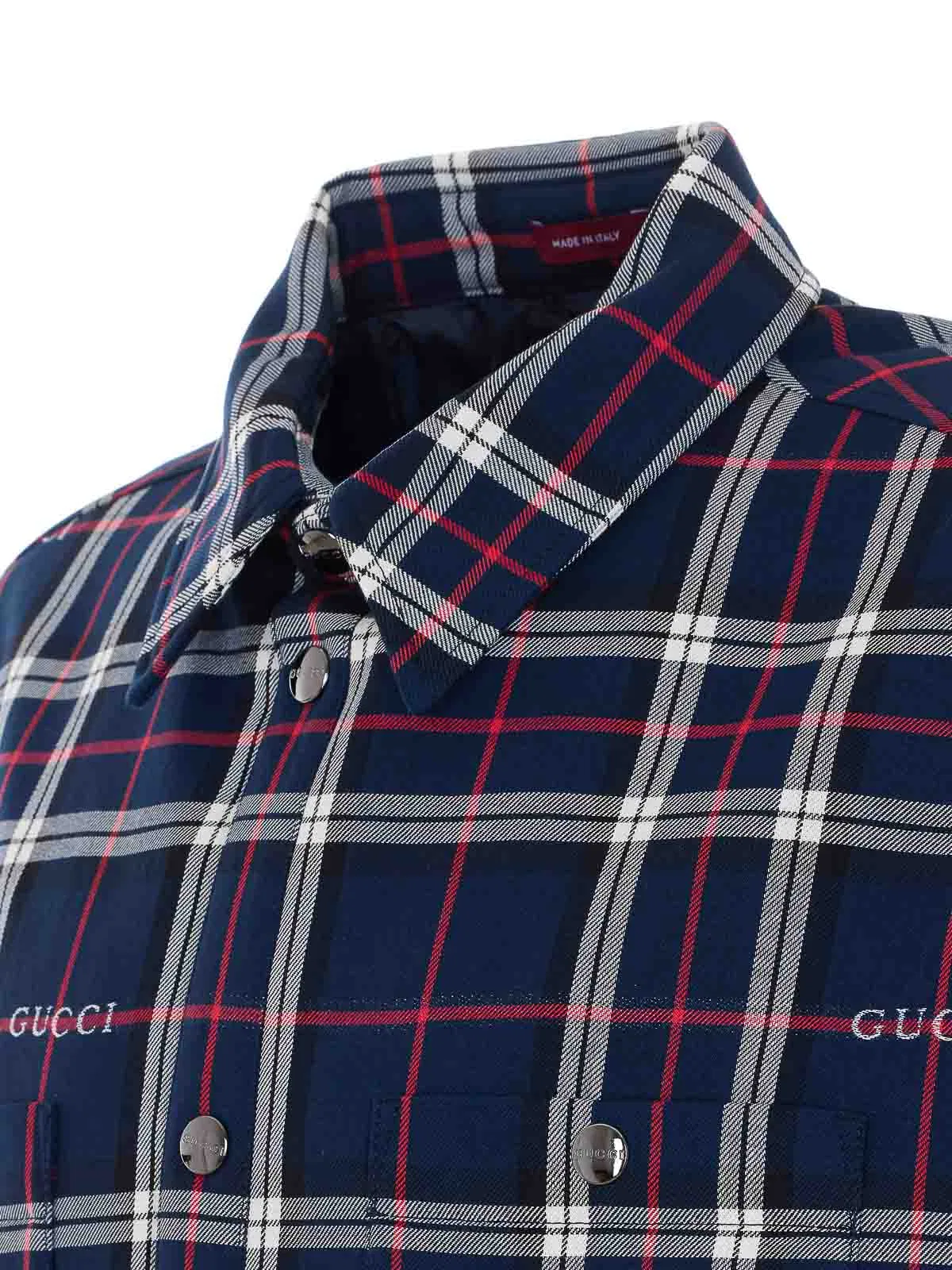 Gucci Blue Jacket With Frontal Buttons Closure