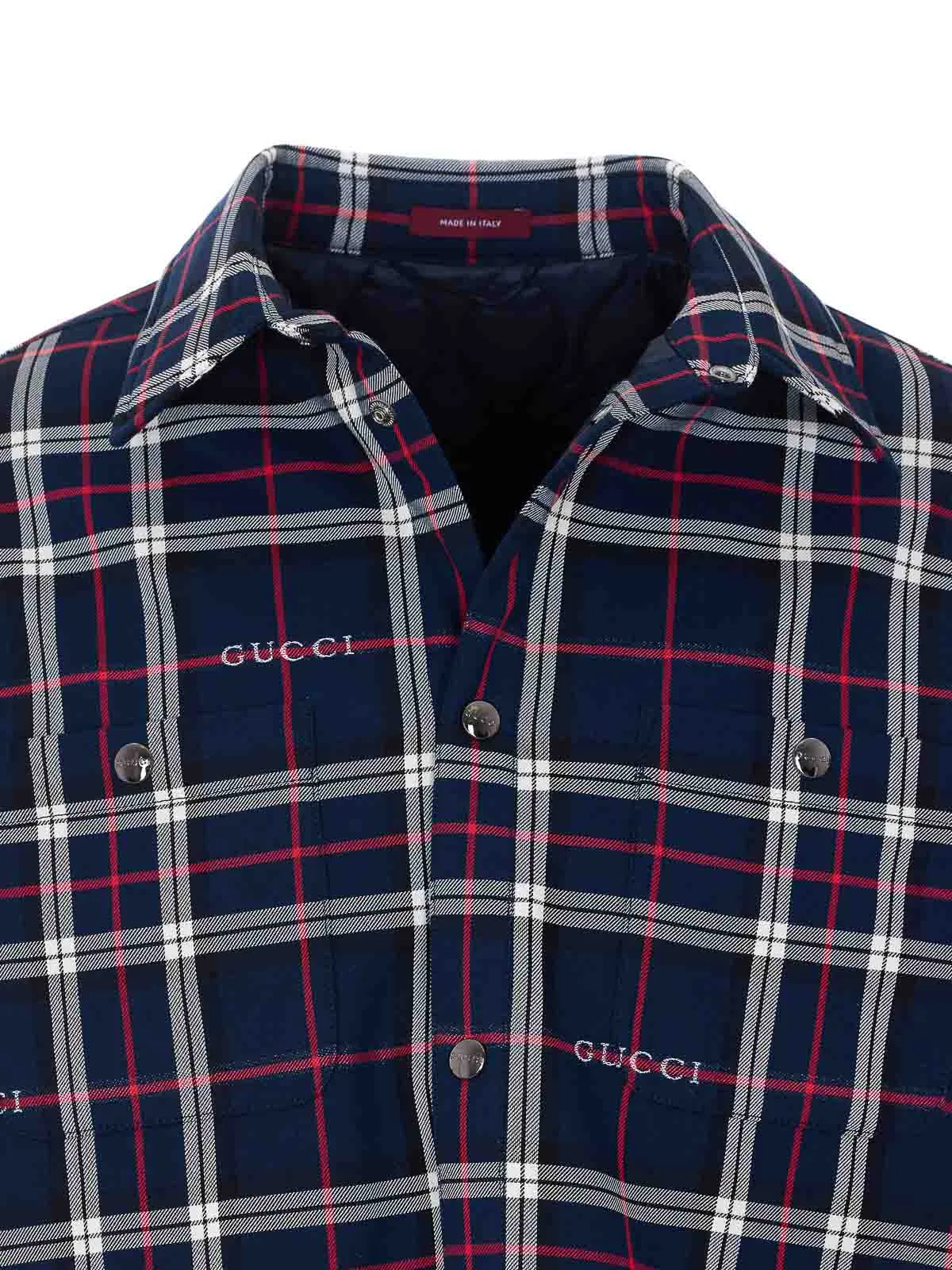 Gucci Blue Jacket With Frontal Buttons Closure