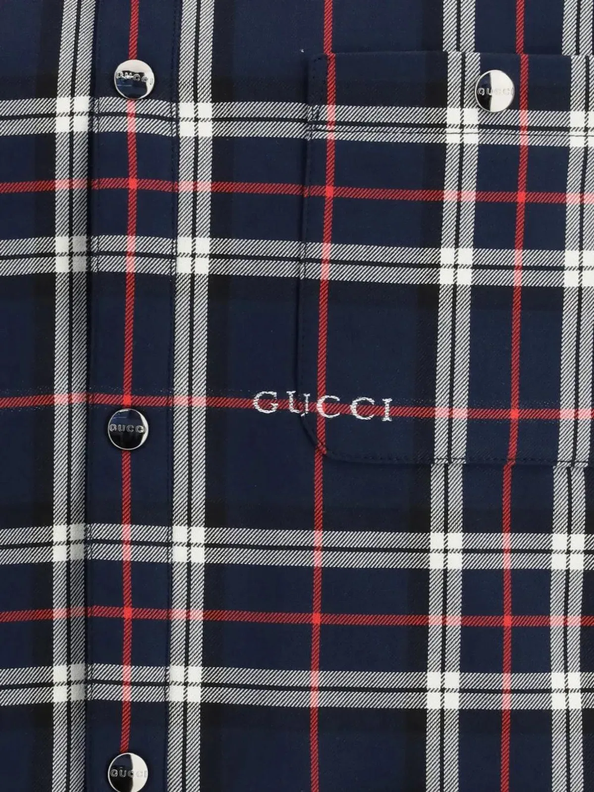 Gucci Blue Jacket With Frontal Buttons Closure