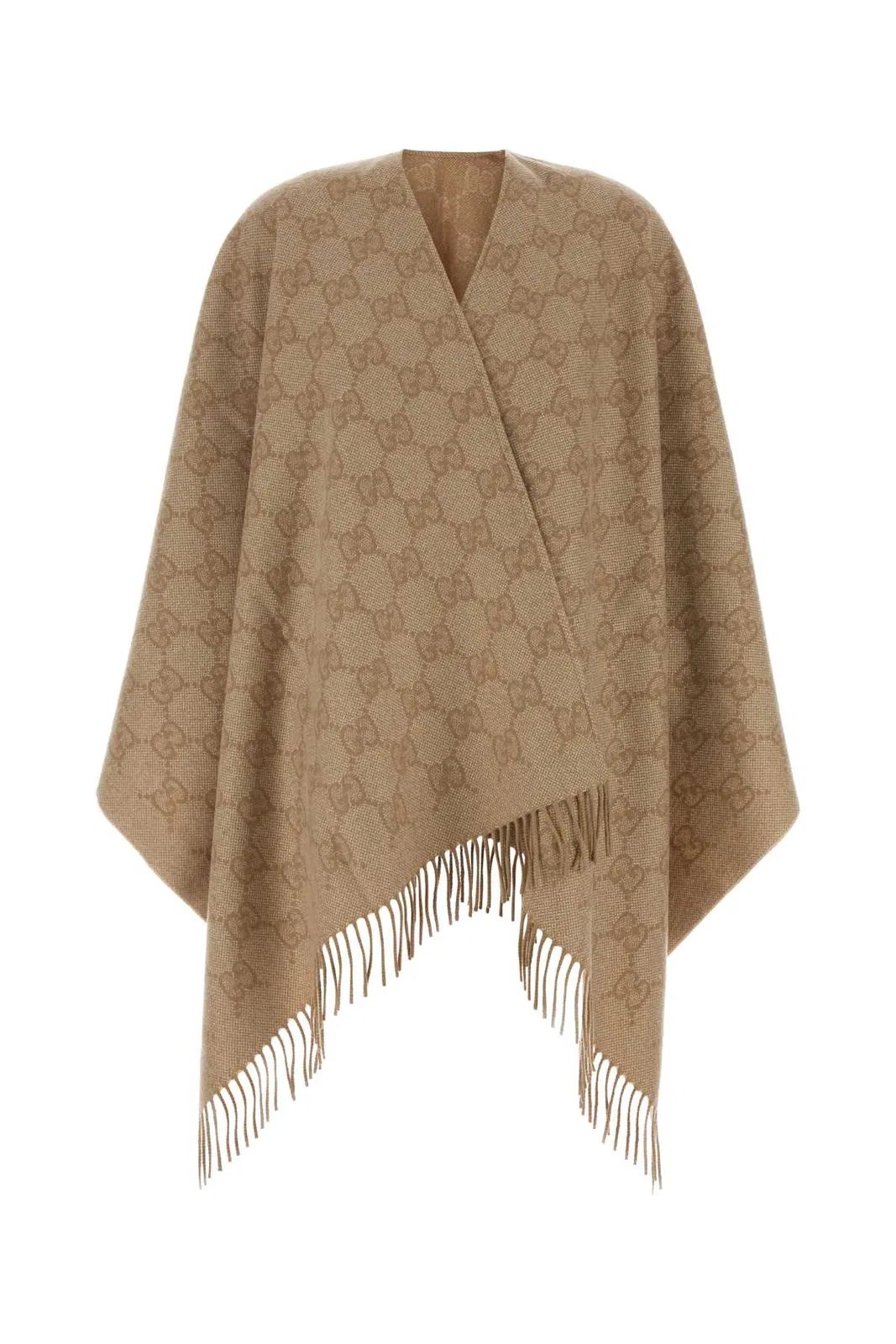 Gucci Gg Cashmere Lamé Cape