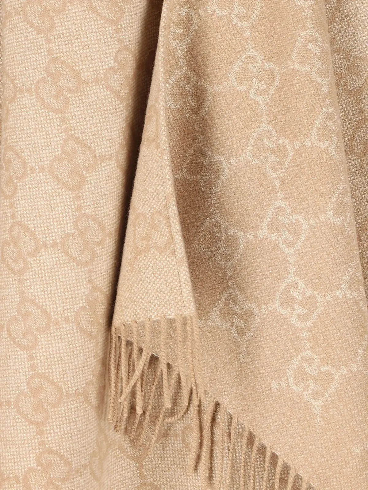 Gucci Gg Cashmere Lamรฉ Cape