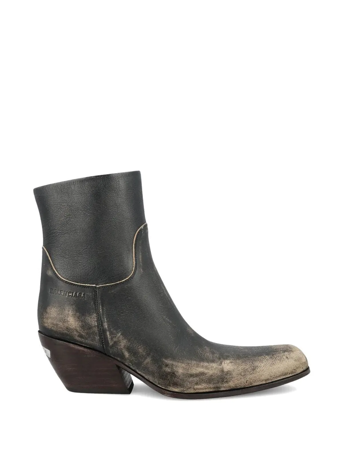 Balenciaga Memphis Worn Leather Ankle Boots