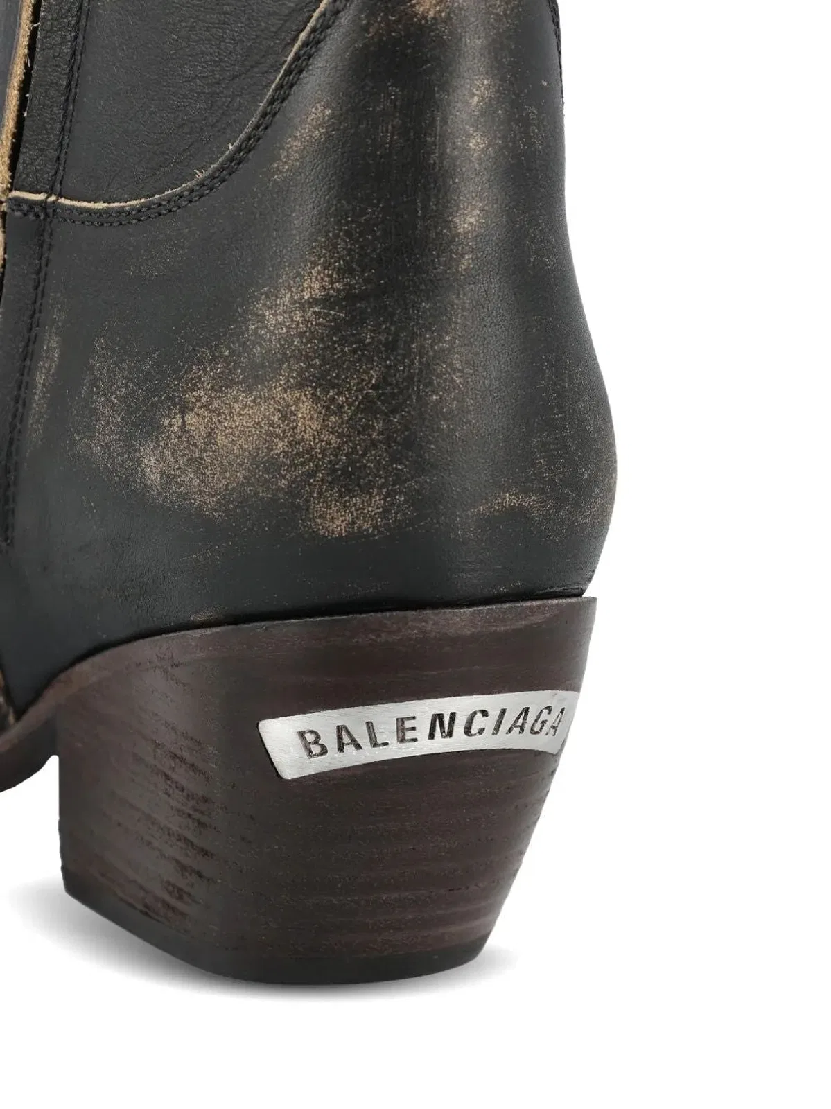 Balenciaga Memphis Worn Leather Ankle Boots