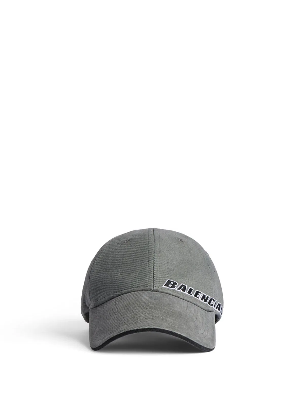 Balenciaga Tilted Typo Cap In Cotton Drill