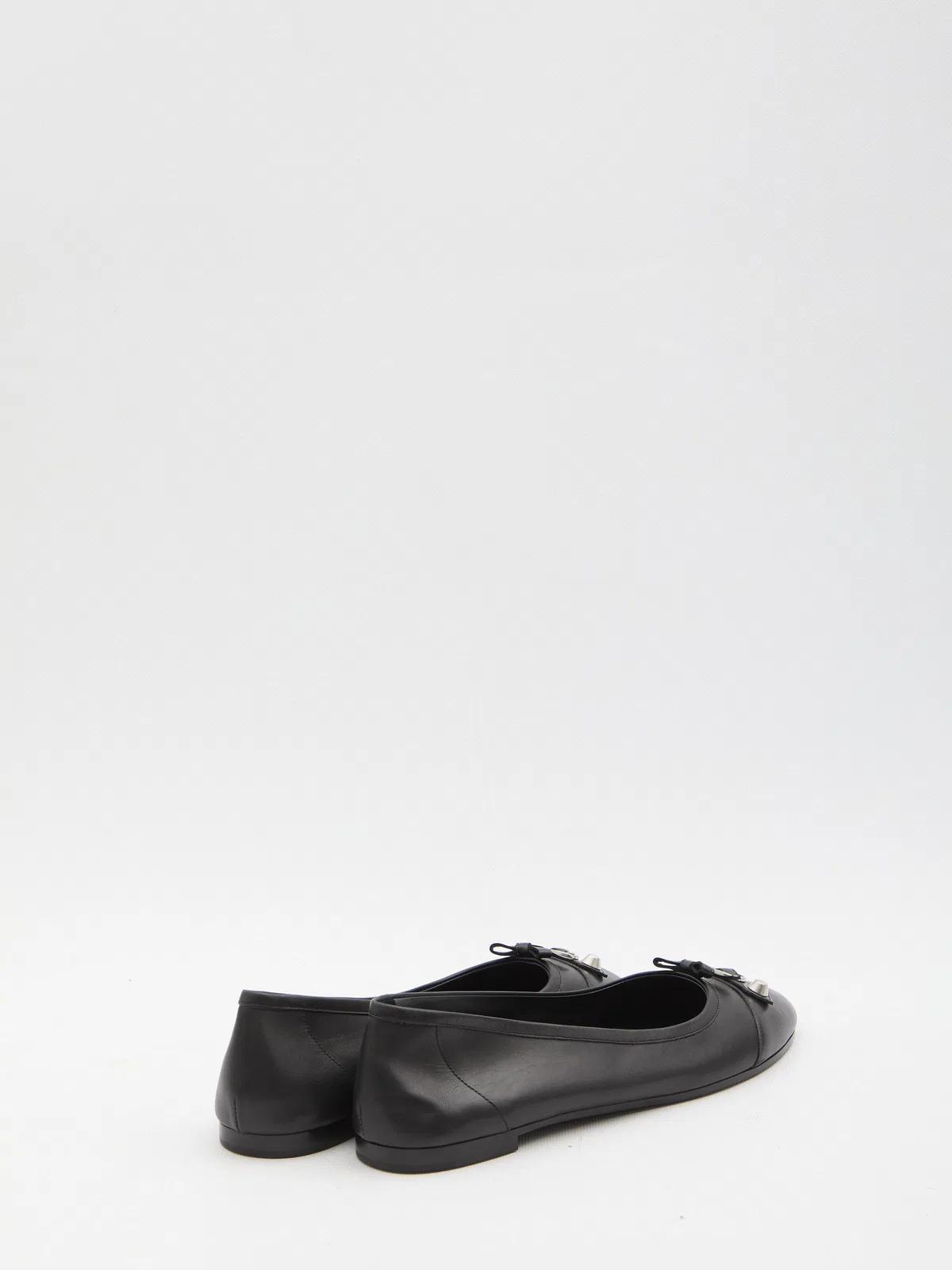 Balenciaga Black Leather City Up Ballerinas