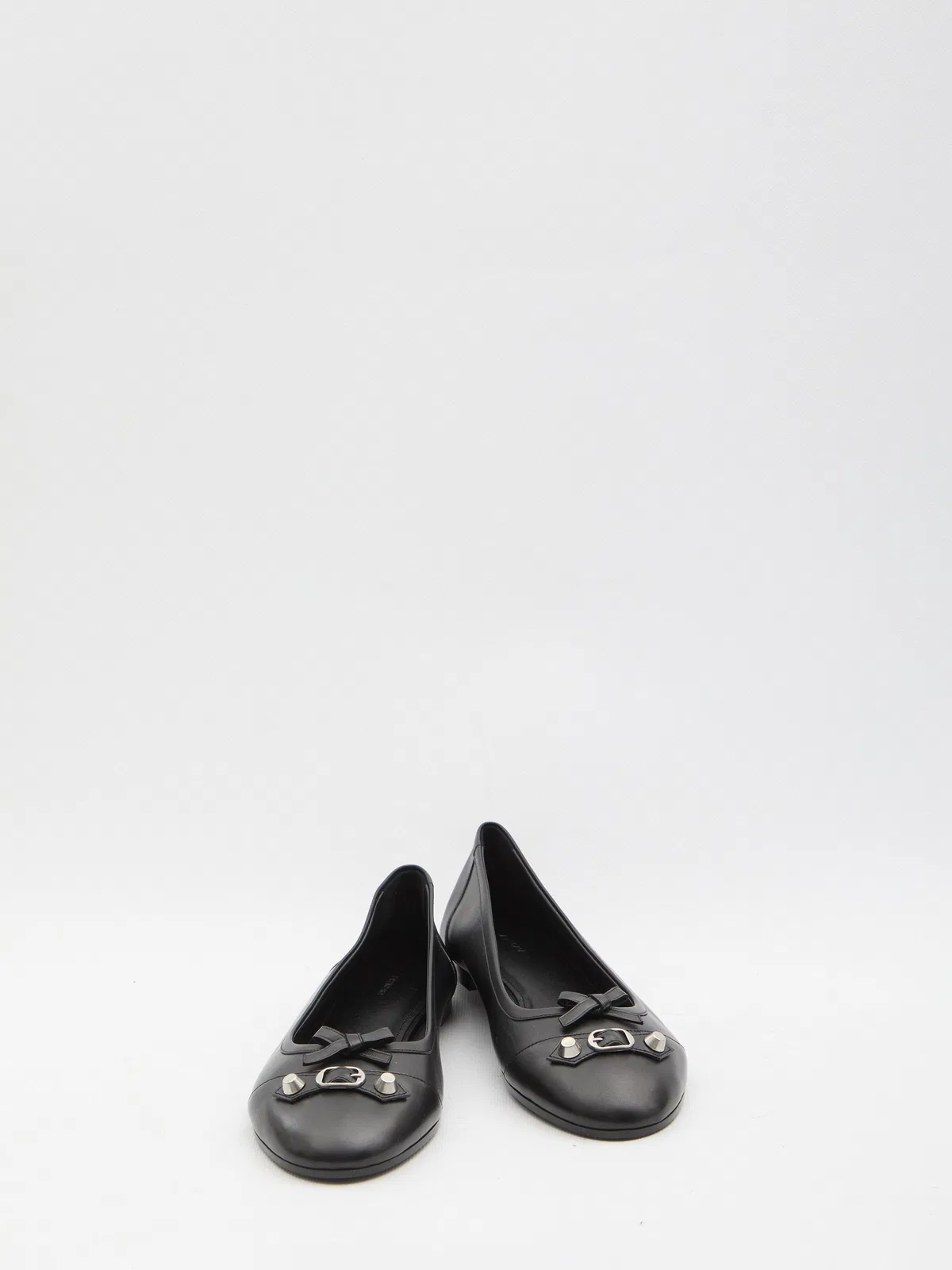 Balenciaga Black Leather City Up Ballerinas