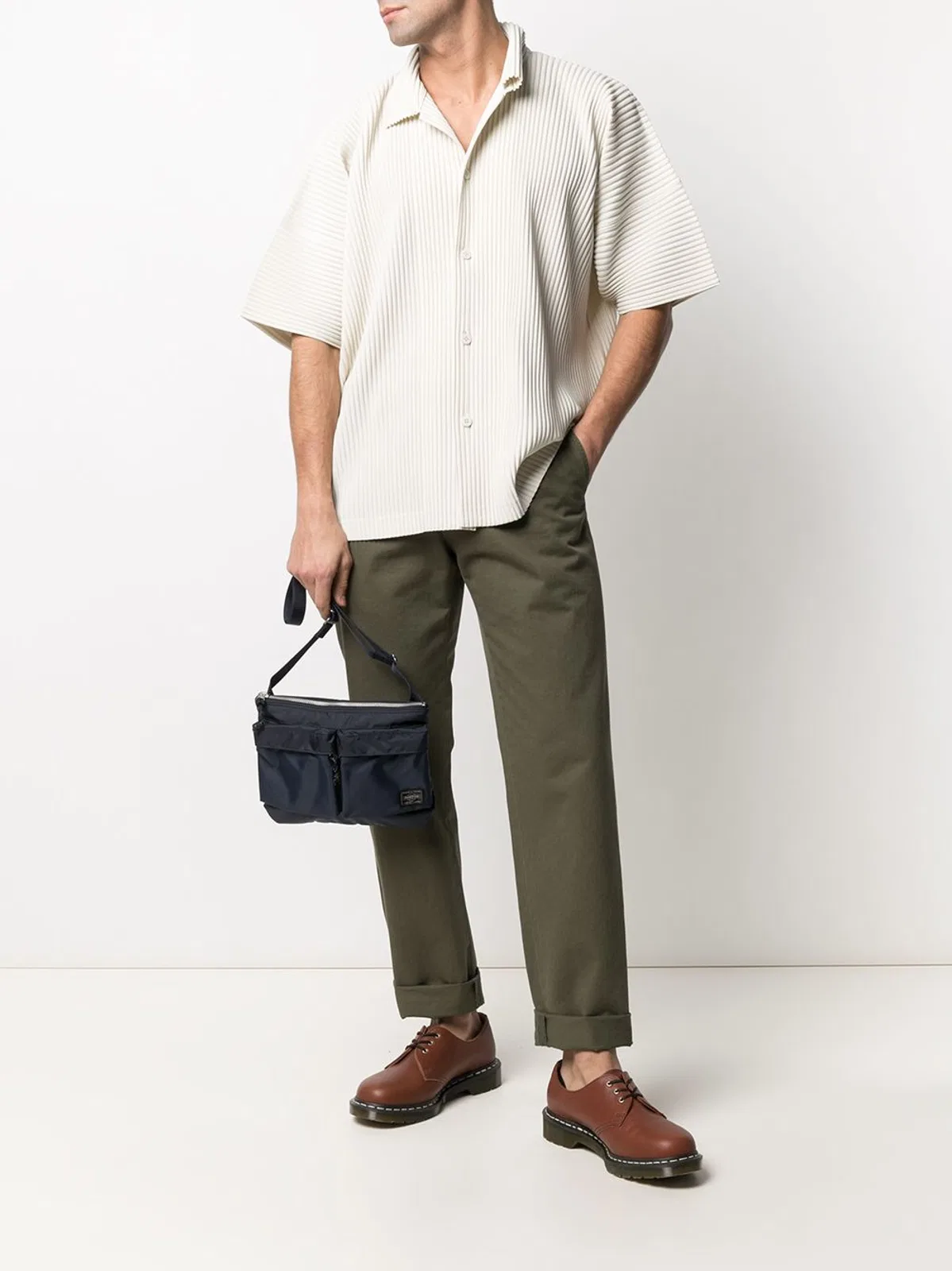 Porter Yoshida Blue Nylon Shoulder Bag