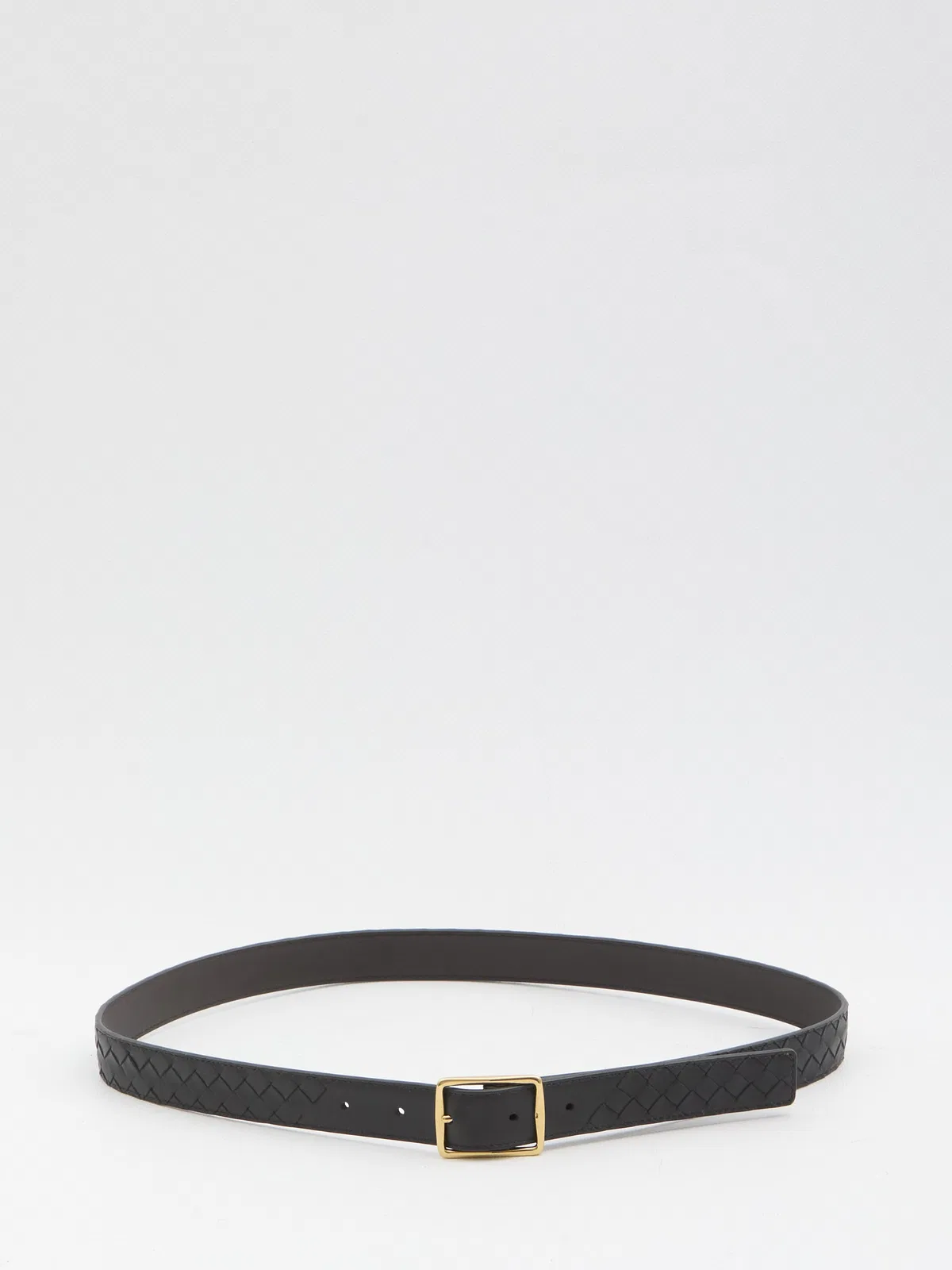Bottega Veneta Black Calf Leather Reverso Belt