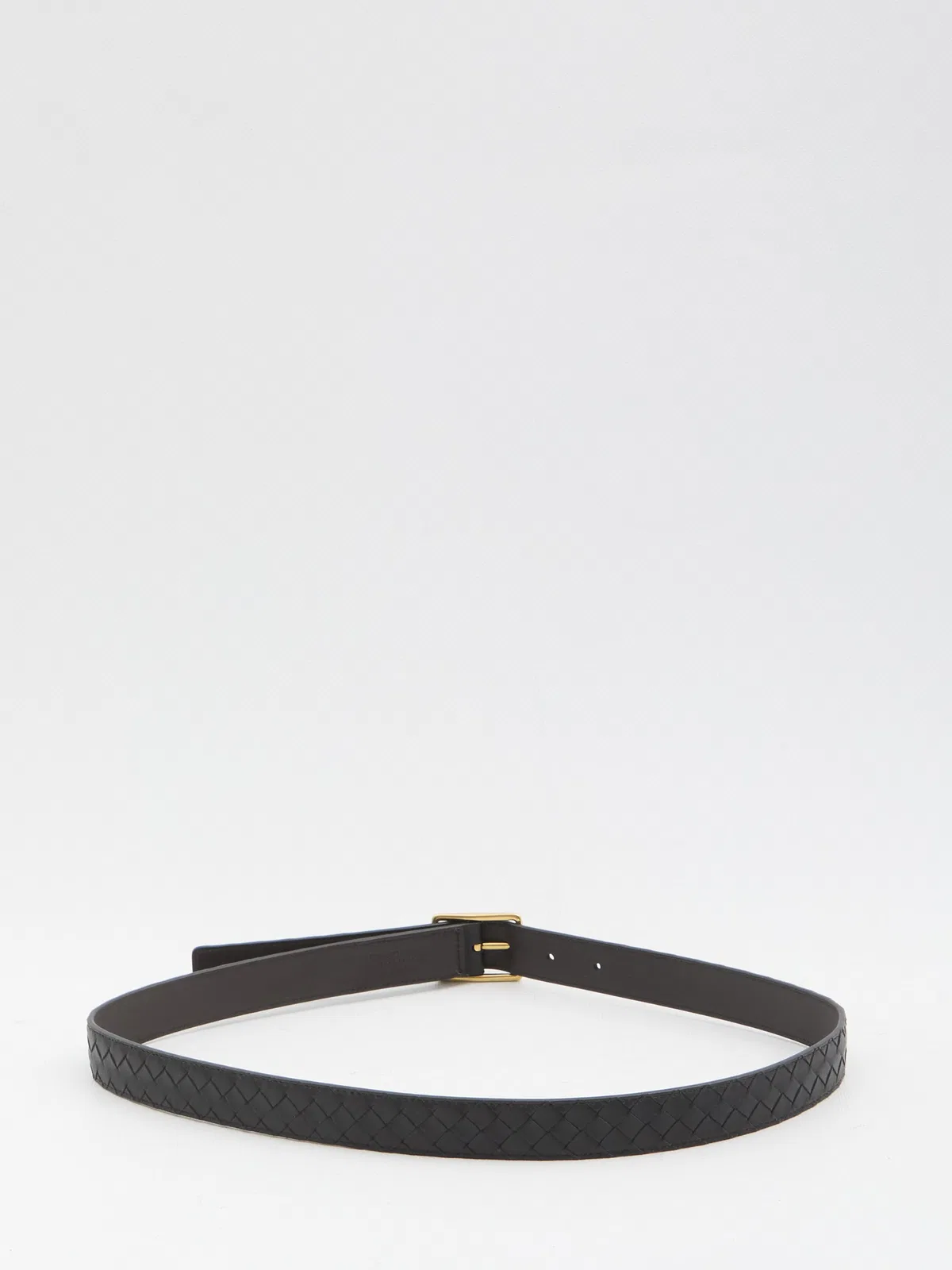 Bottega Veneta Black Calf Leather Reverso Belt
