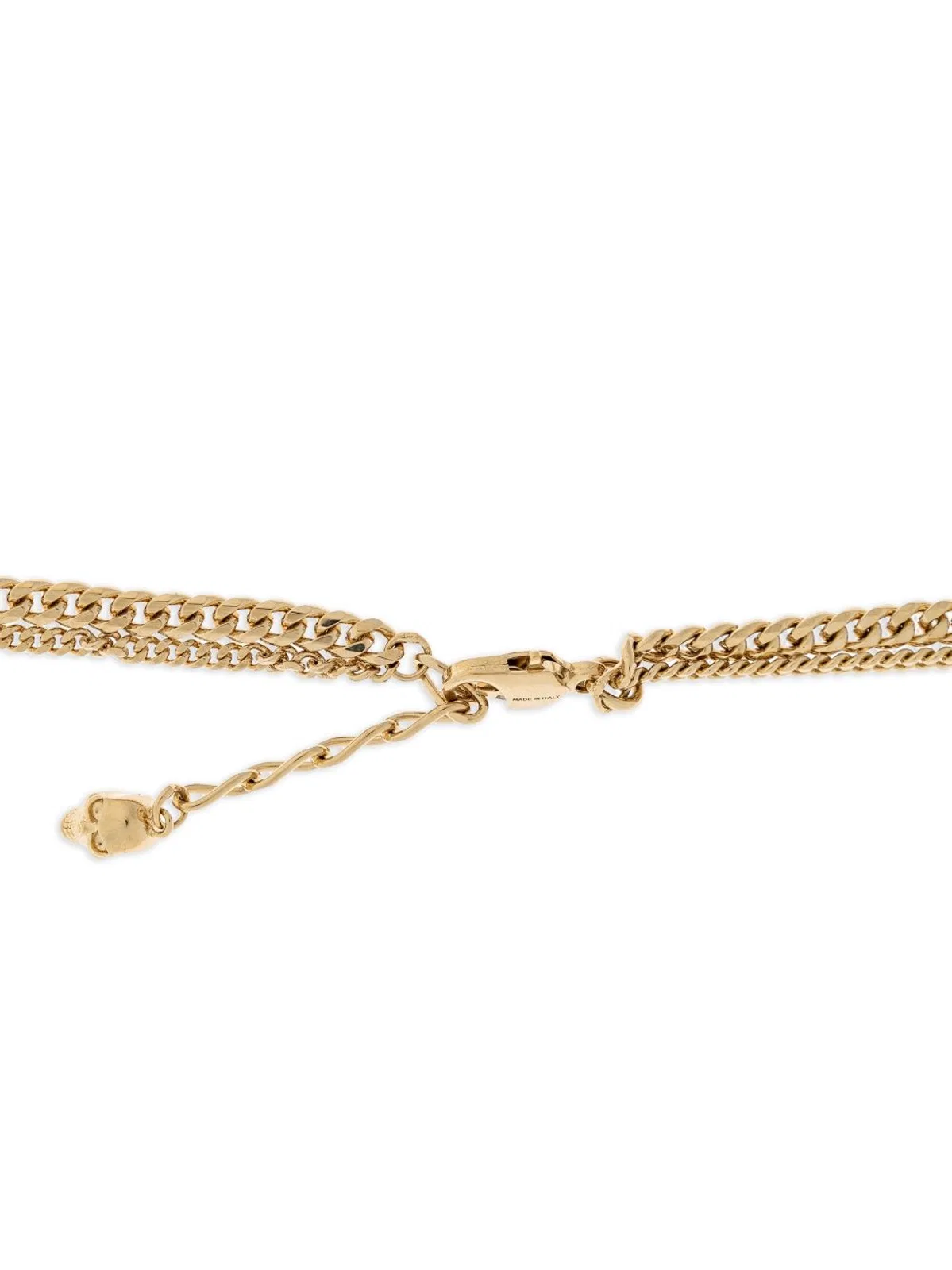Alexander Mcqueen Gold Tone Chain Drop Pendant Necklace