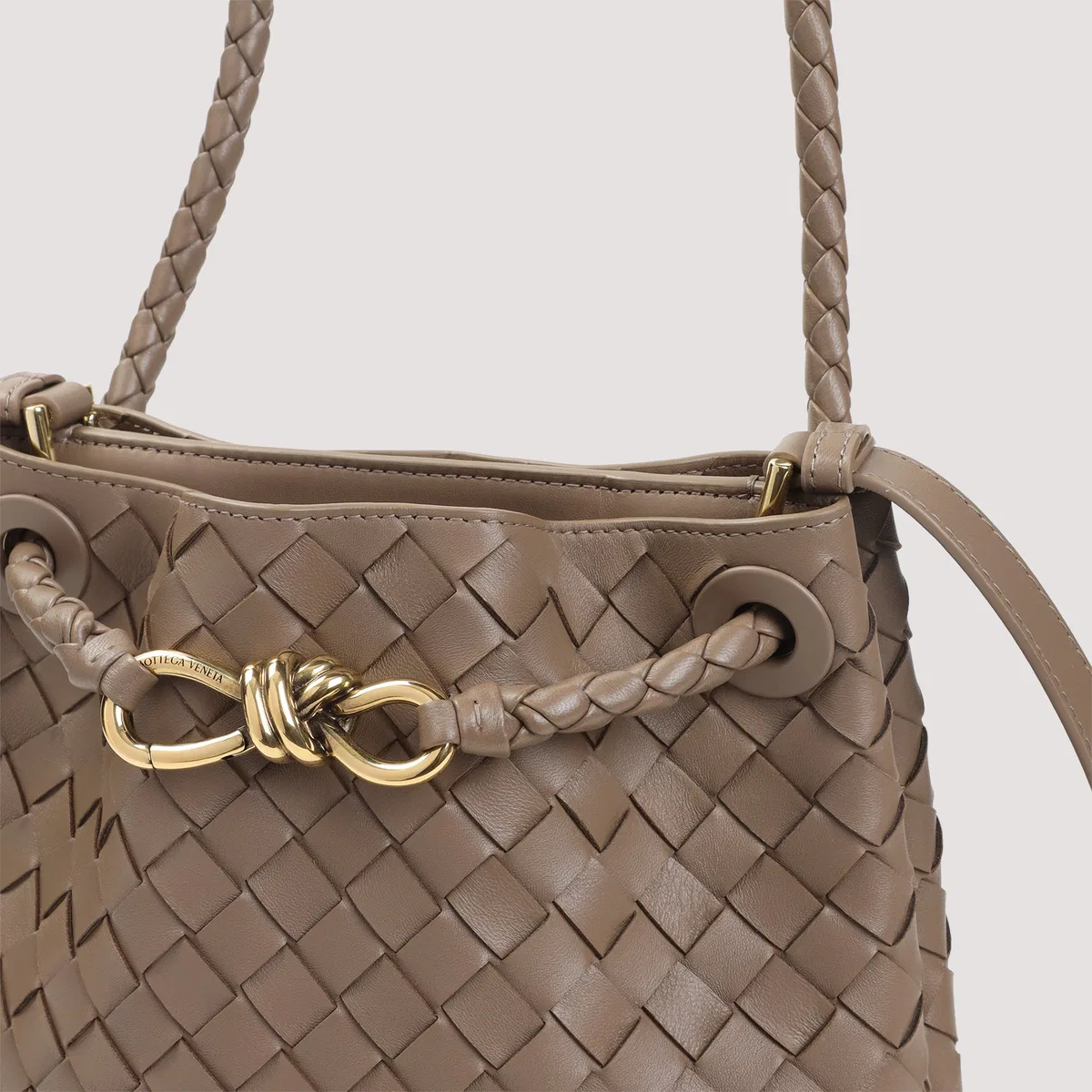Bottega Veneta Pinecone Brown Lamb Leather Andiamo Buck