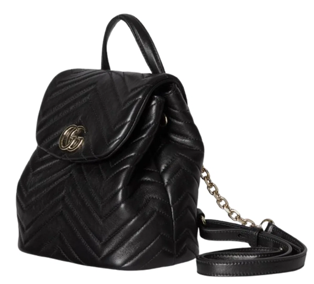 Gucci Black Leather Mini Gg Marmont Backpack
