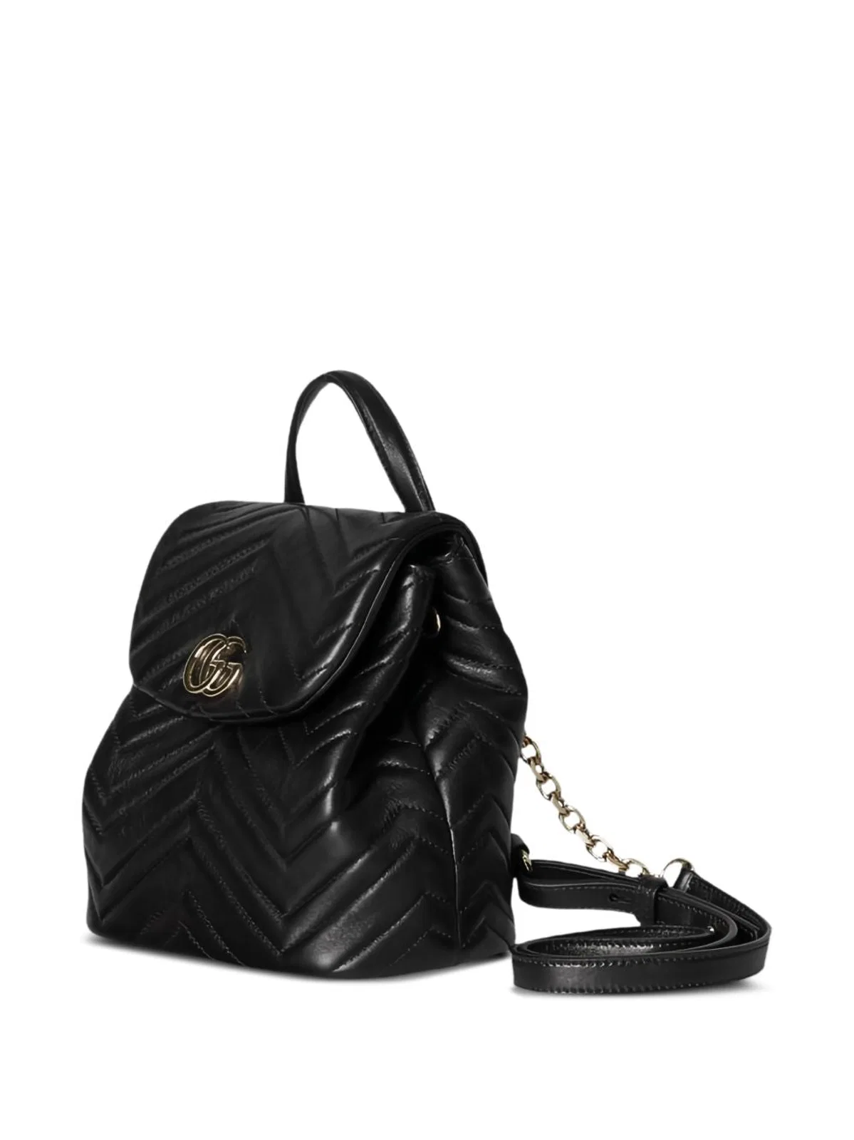 Gucci Black Leather Mini Gg Marmont Backpack