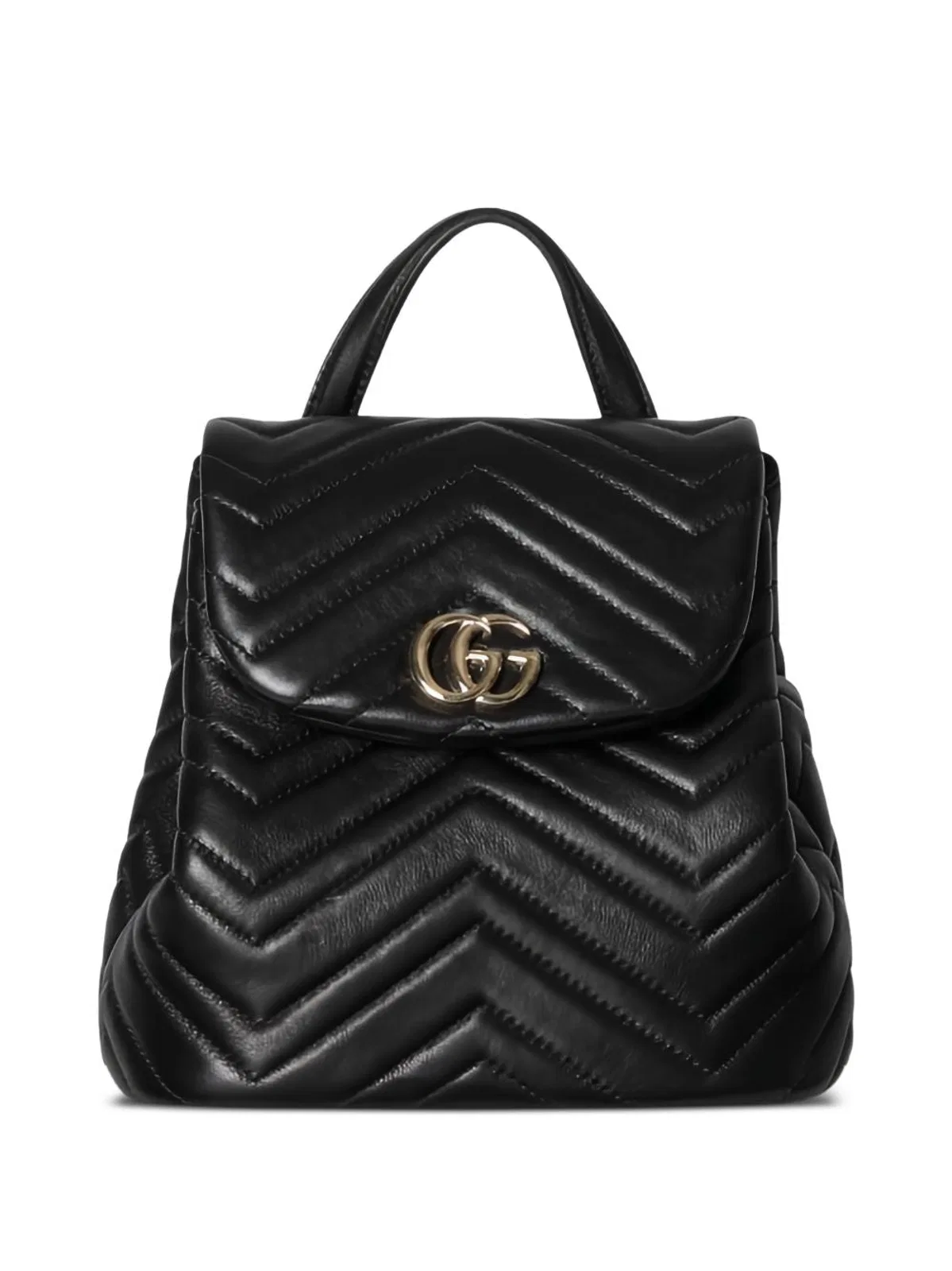 Gucci Black Leather Mini Gg Marmont Backpack