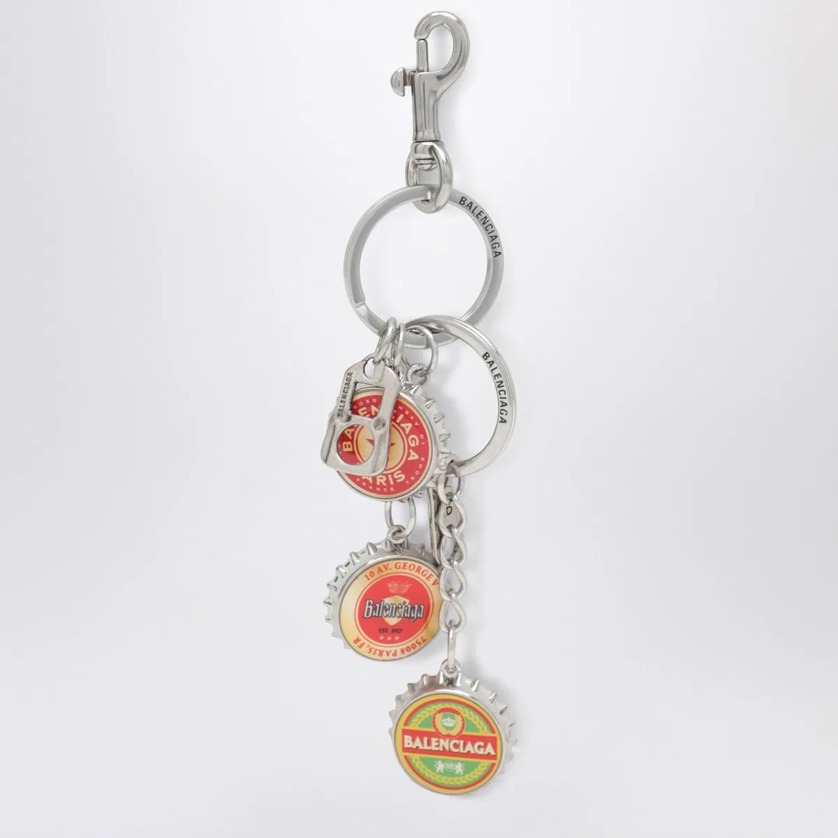 Balenciaga Logo Bottle Cap Keyring Charm