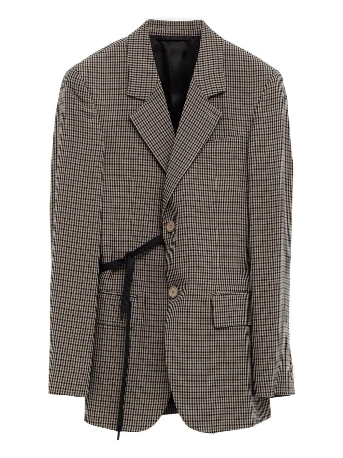 Balenciaga Check Print Tie Detail