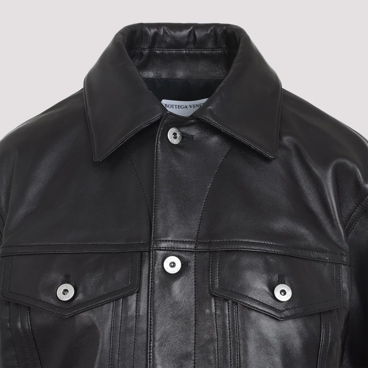 Bottega Veneta Black Leather Jacket