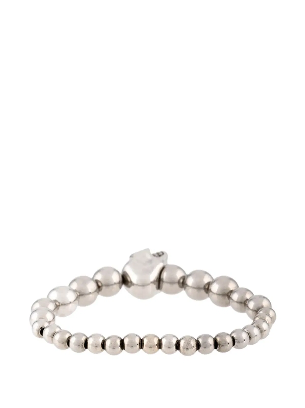 Alexander Mcqueen Silver Tone Engraved Skull Bracelet
