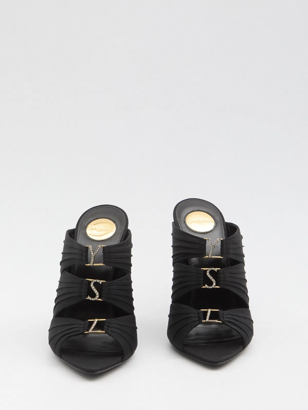 Saint Laurent Emilie 110 Satin Crepe Mules