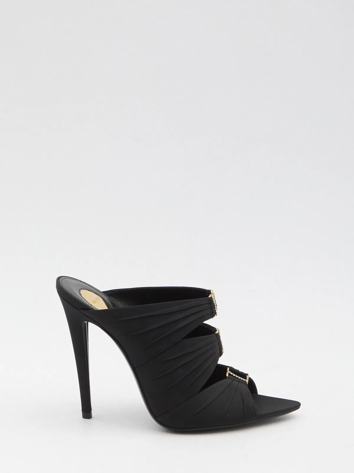 Saint Laurent Black Fabric Emilie Mules