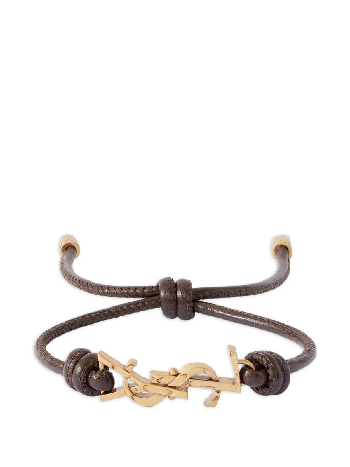 Saint Laurent Leather Cord Cassandre Bracelet