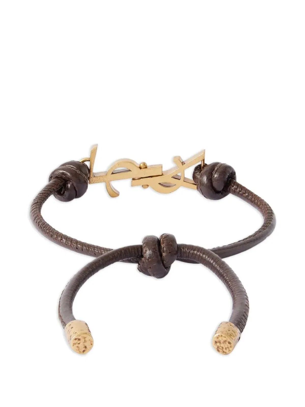 Saint Laurent Leather Cord Cassandre Bracelet