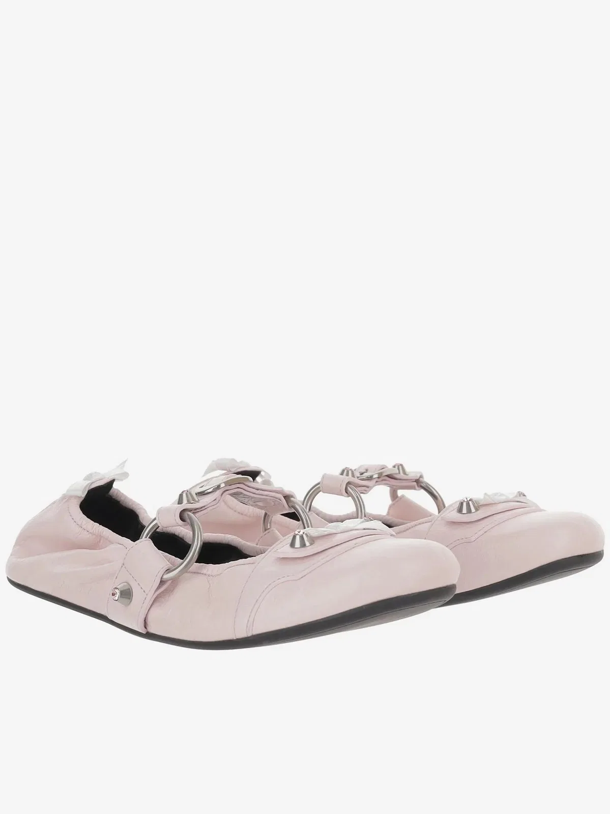 Balenciaga Pink Leather City Ballerinas