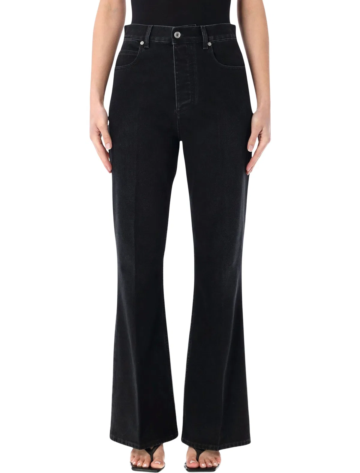 Bottega Veneta Black Cotton Flare Jeans