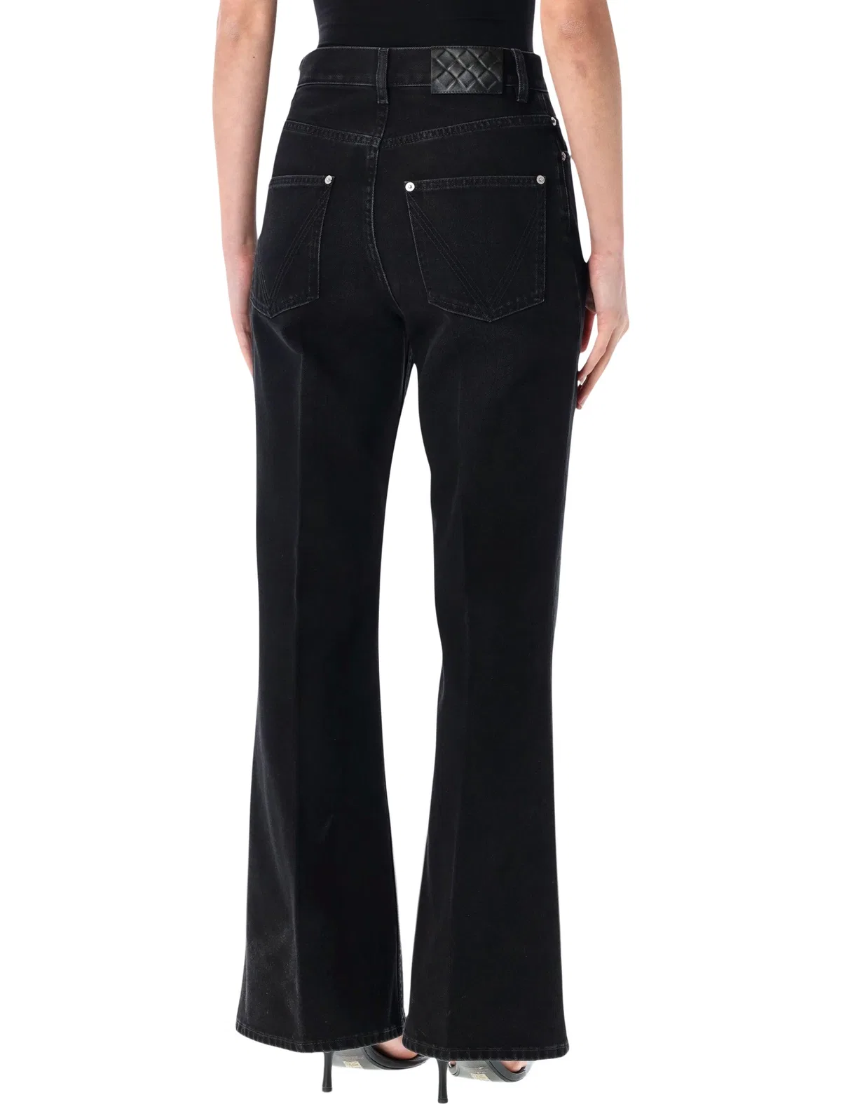 Bottega Veneta Black Cotton Flare Jeans