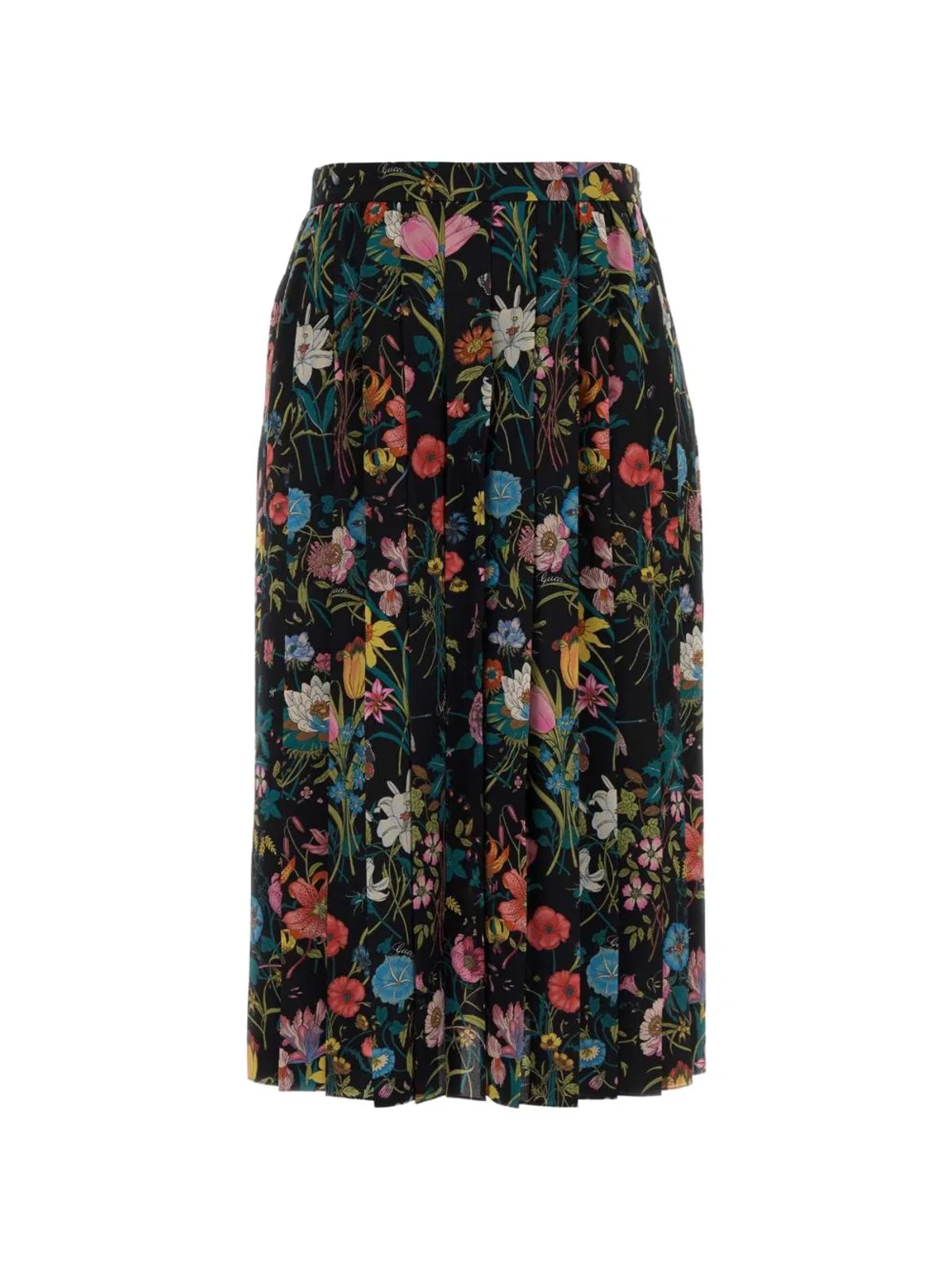 Gucci Printed Silk Midi Skirt