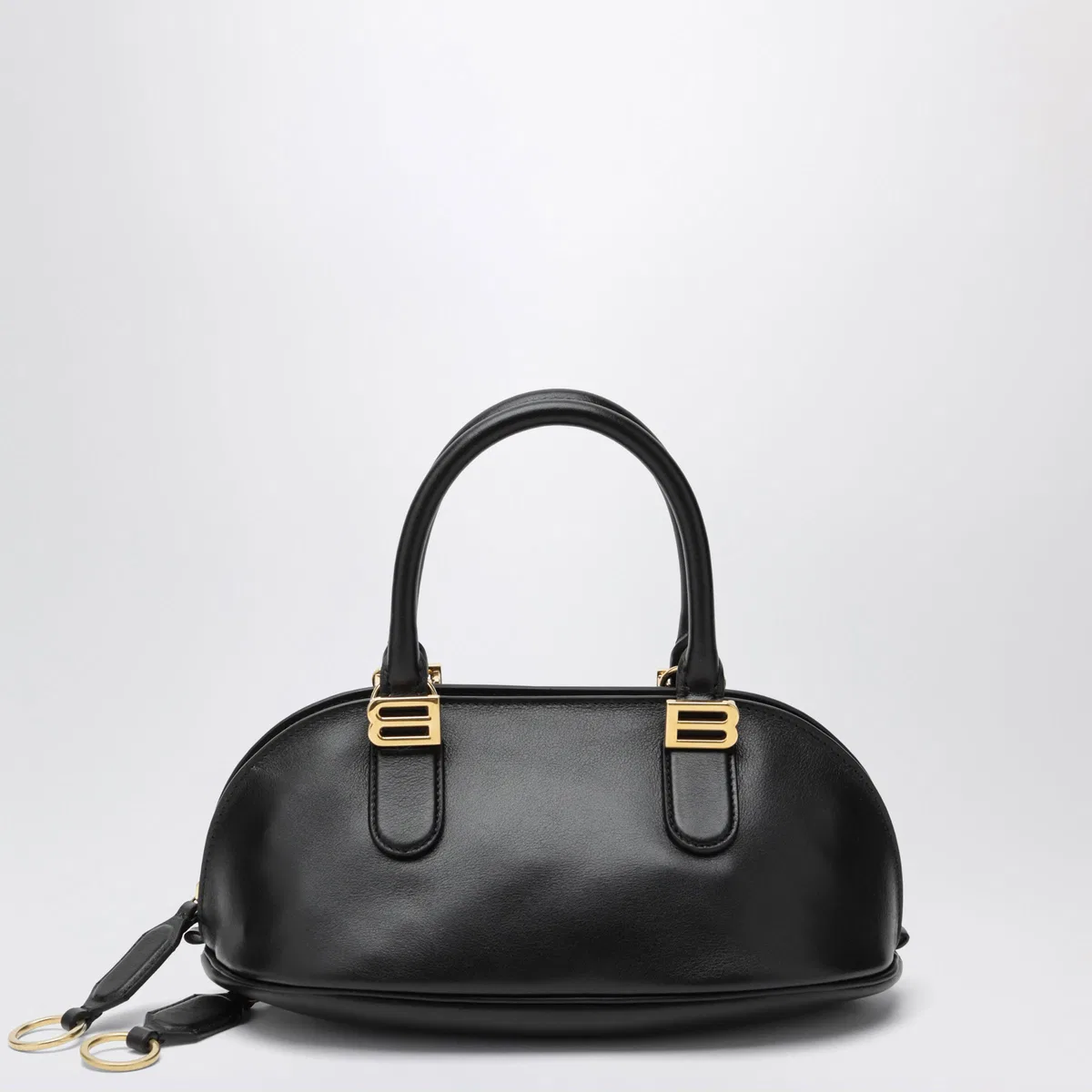 Balenciaga Bolero Mini Bowling Bag In Black Leather