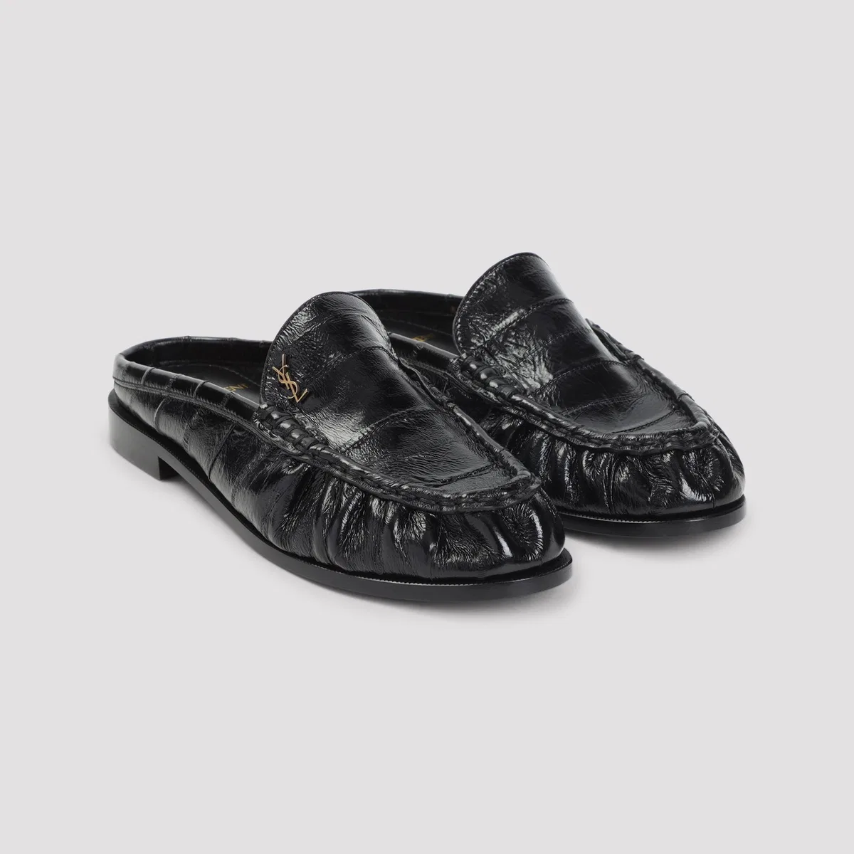 Saint Laurent Le Loafer 15 Backless Black Loafers