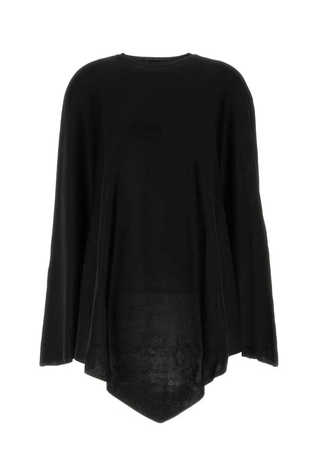 Balenciaga Black Stretch Viscose Blend Cape