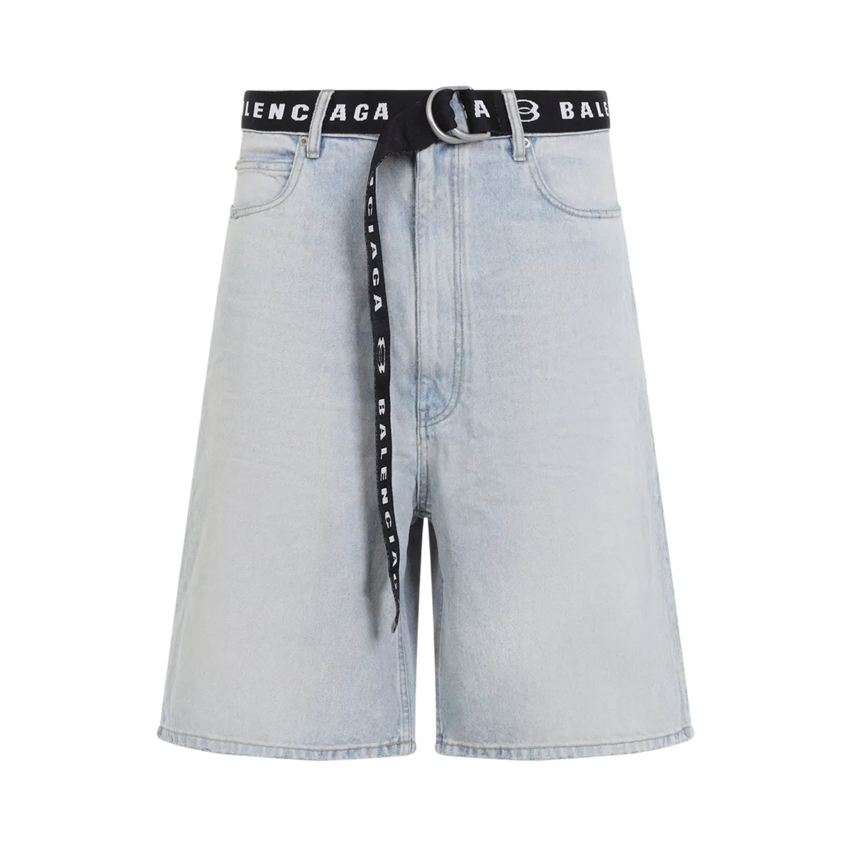 Balenciaga Light Blue Belted Shorts