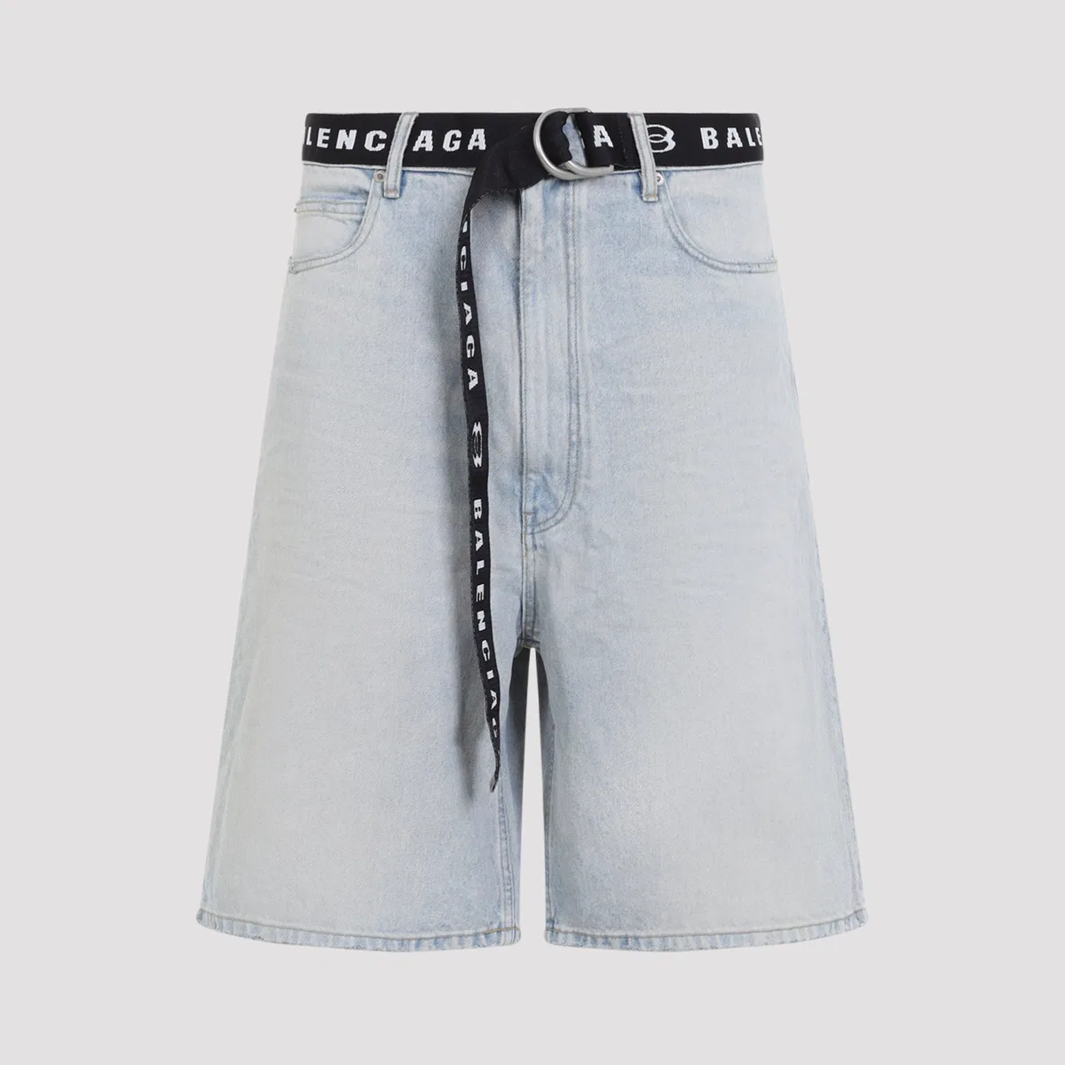 Balenciaga Light Blue Belted Shorts