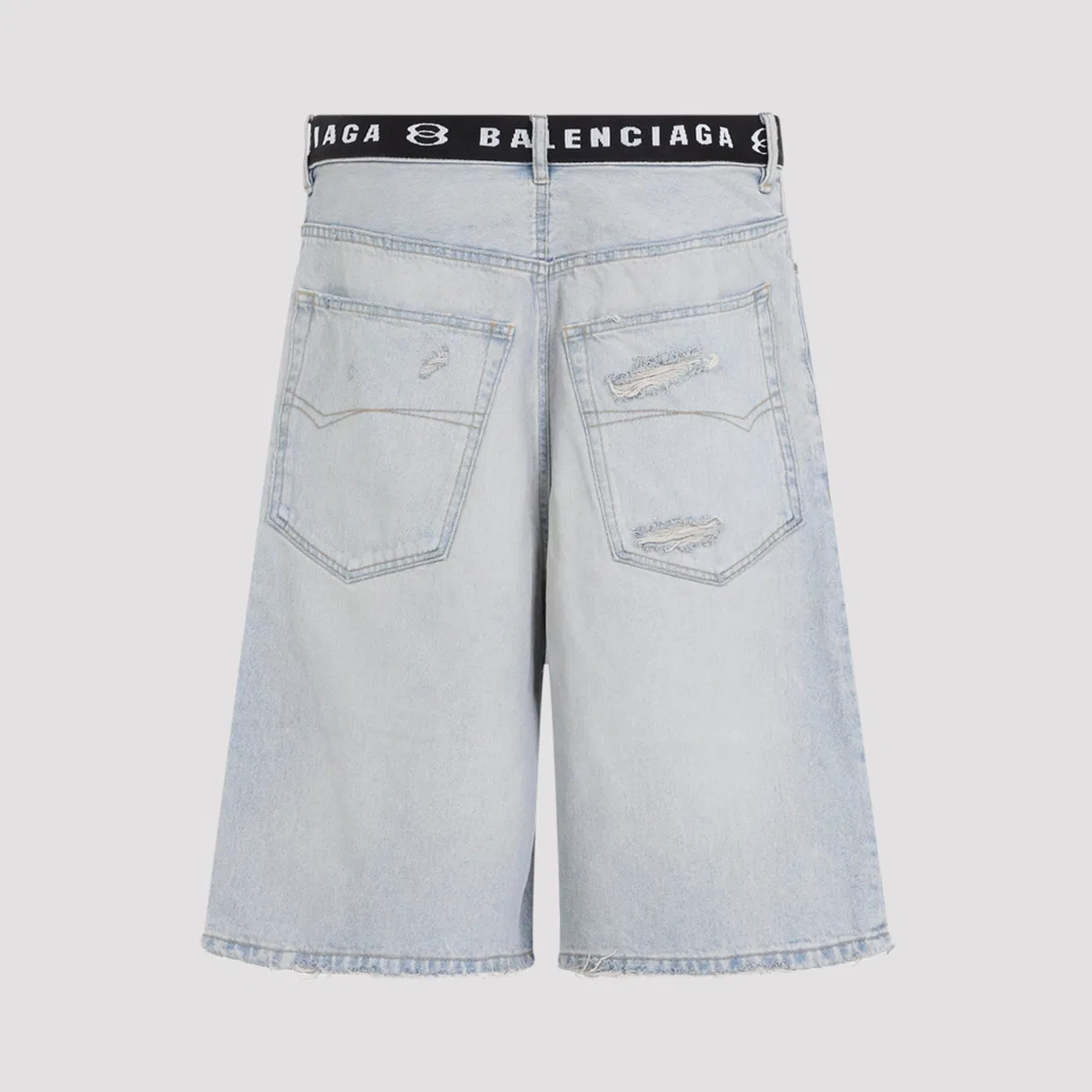 Balenciaga Light Blue Belted Shorts