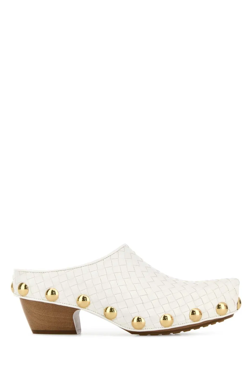 Bottega Veneta White Leather Gondola Mules