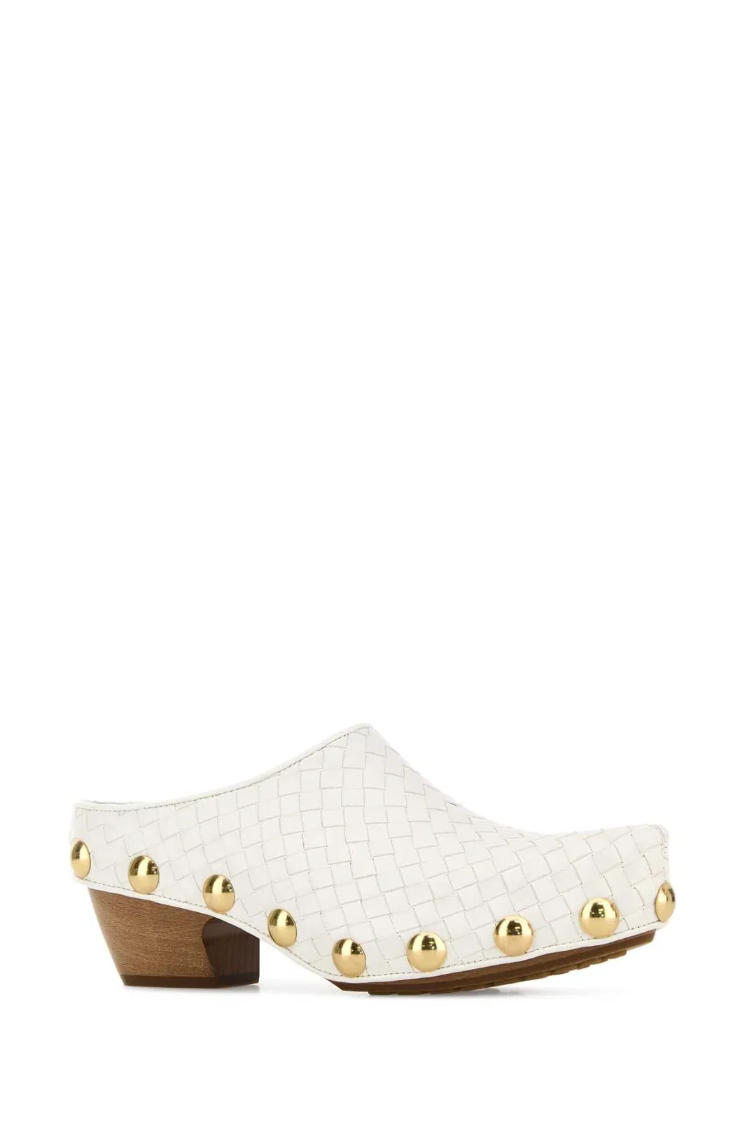 Bottega Veneta White Leather Gondola Mules