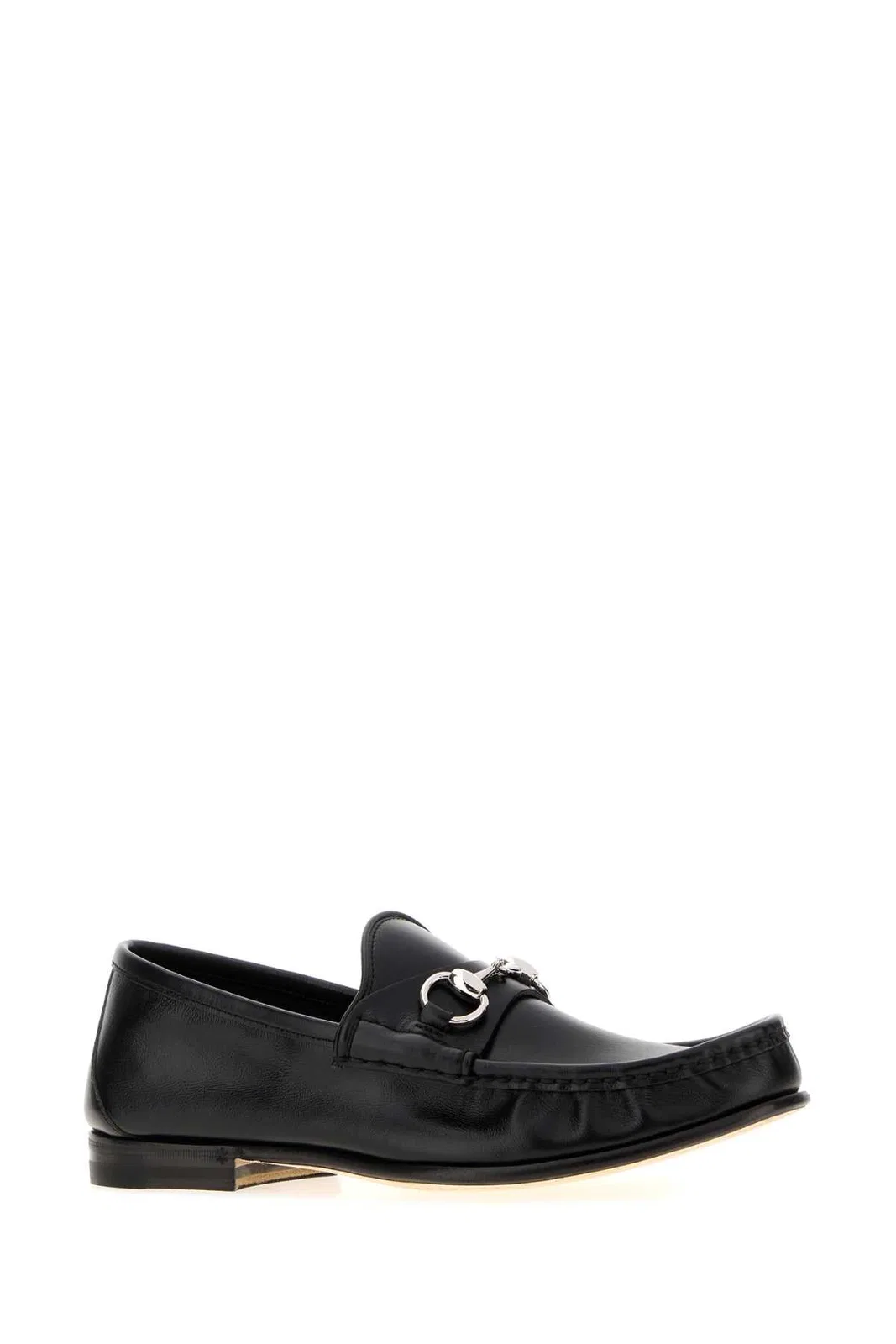 Gucci Black Leather Lugano Loafers
