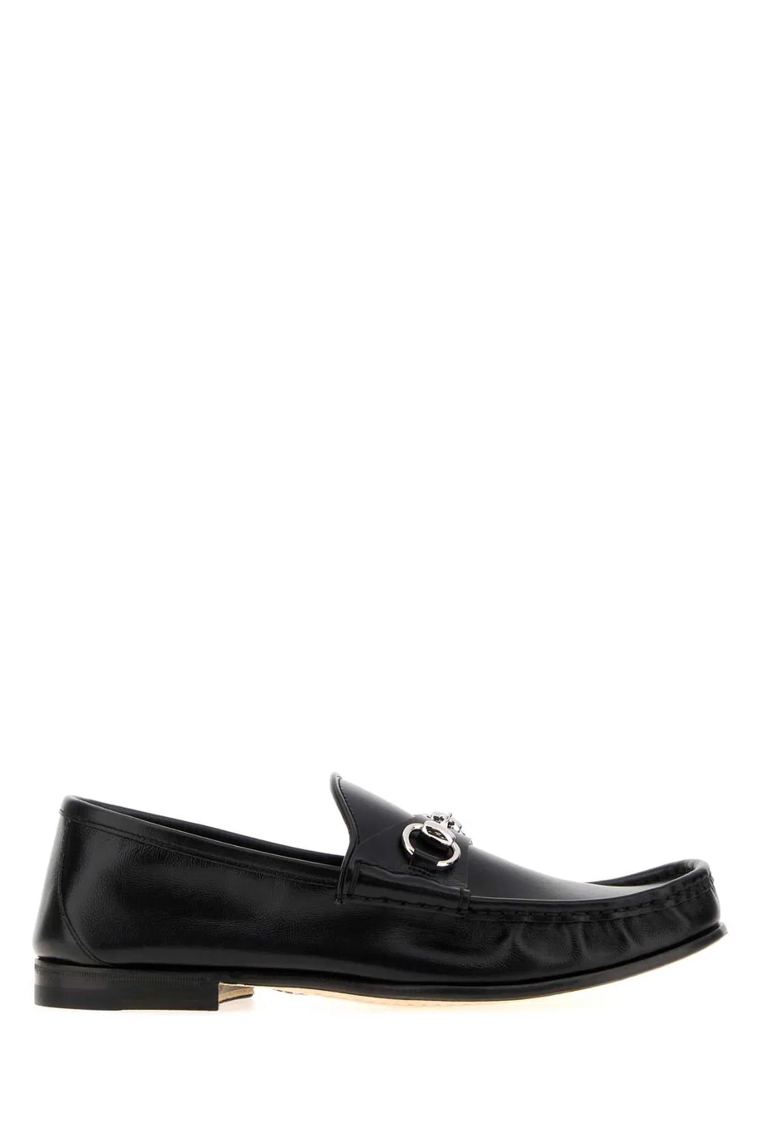Gucci Black Leather Lugano Loafers