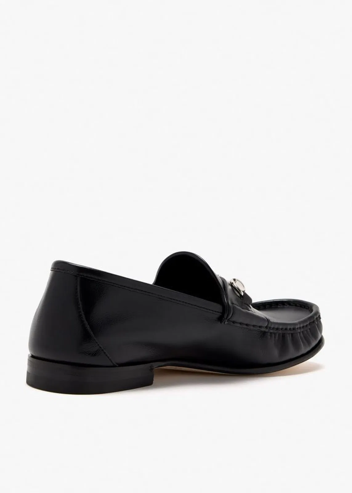 Gucci Black Leather Lugano Loafers