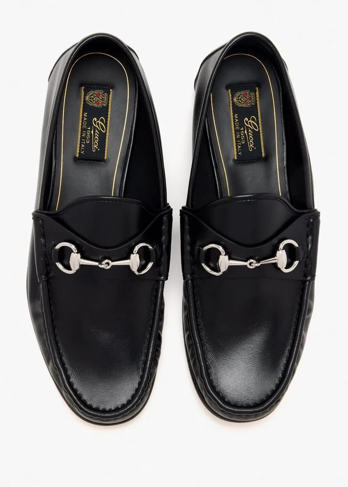 Gucci Black Leather Lugano Loafers
