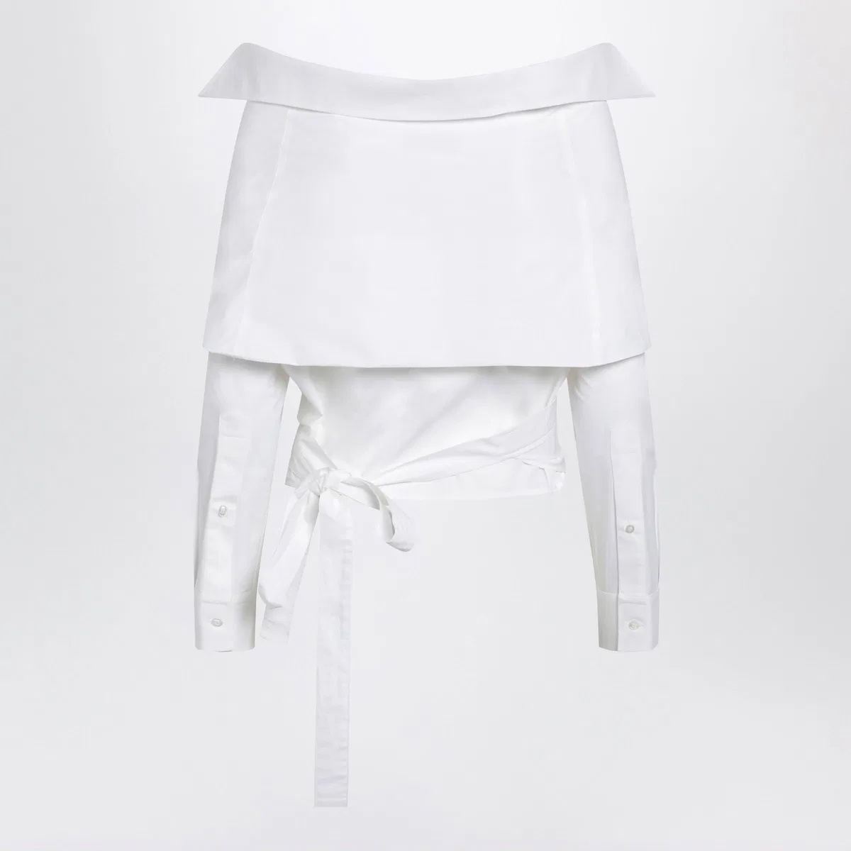 Balenciaga White Wrap Shirt With Off-Shoulder Desig