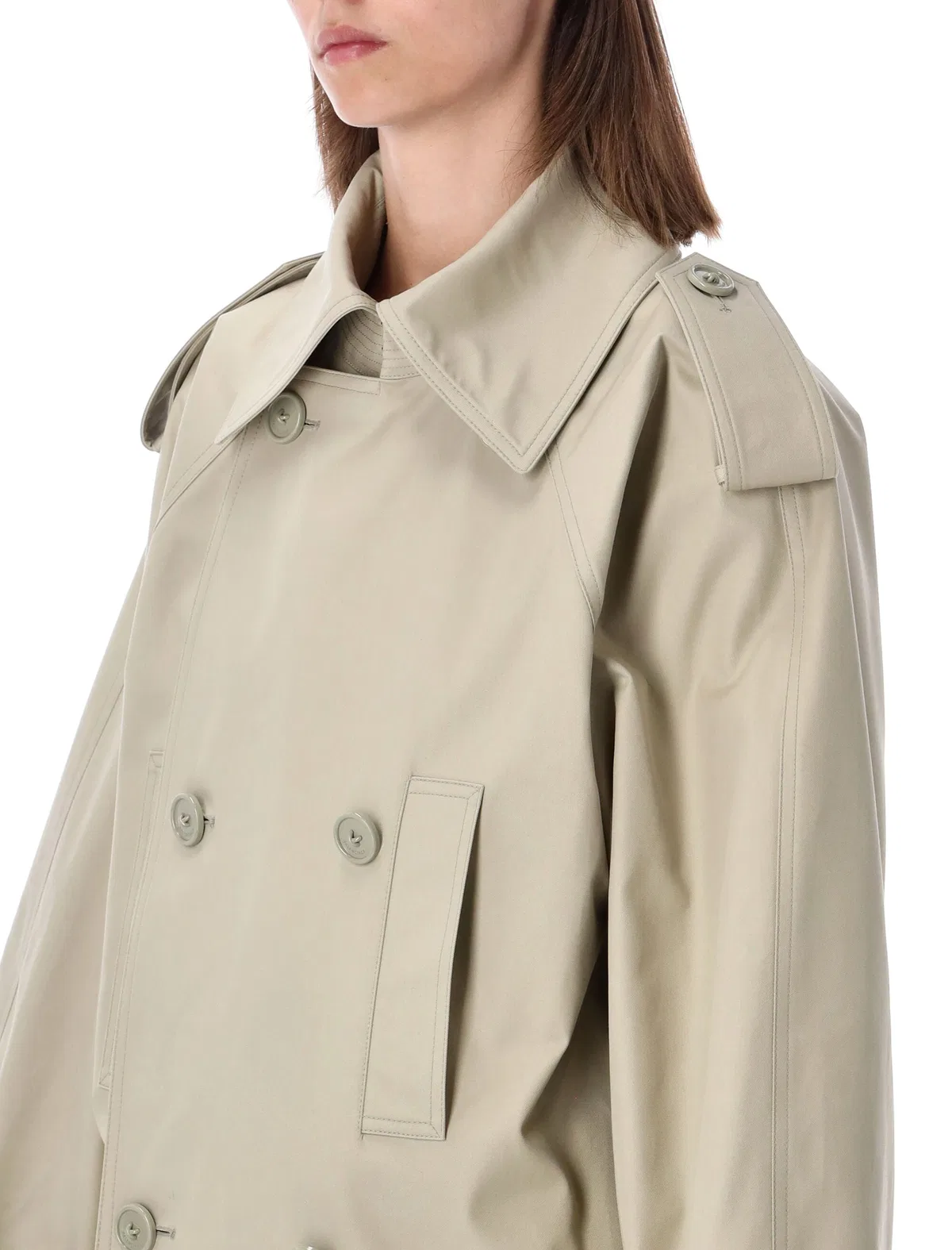 Balenciaga Double-Breasted Cotton Trench Coat
