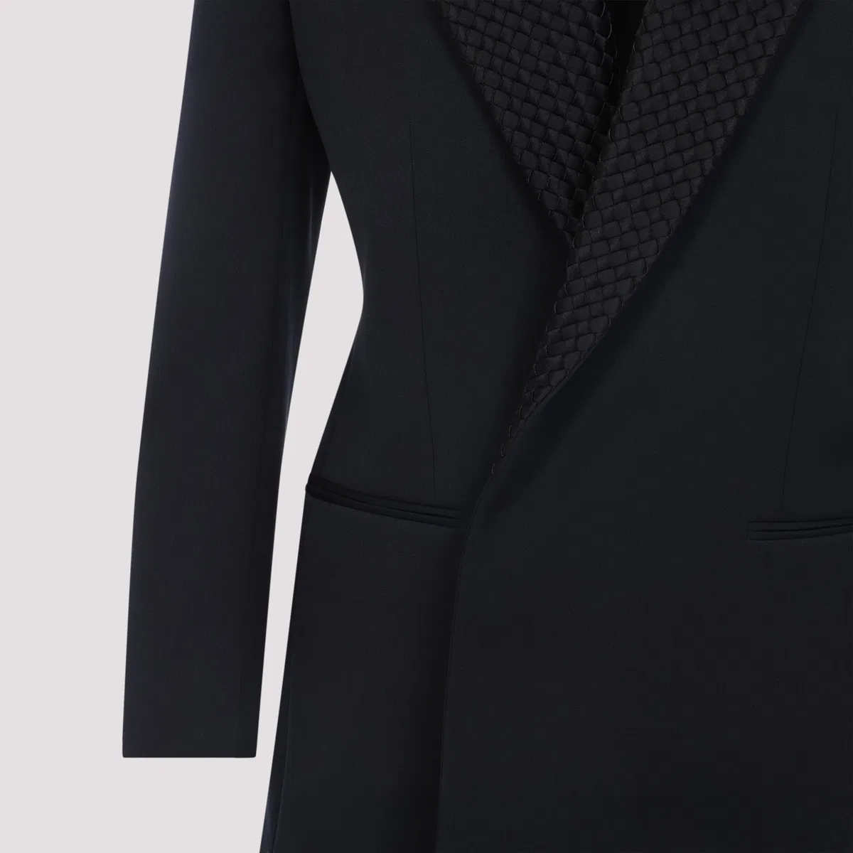 Bottega Veneta Midnight Blue Wool Intrecciato Collar Tu