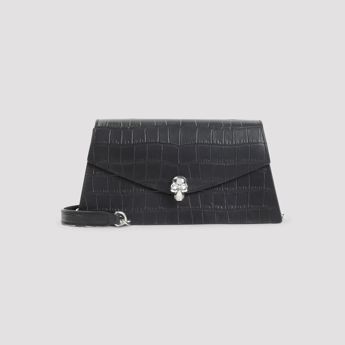 Alexander Mcqueen Black Silver Skull Mini Bag