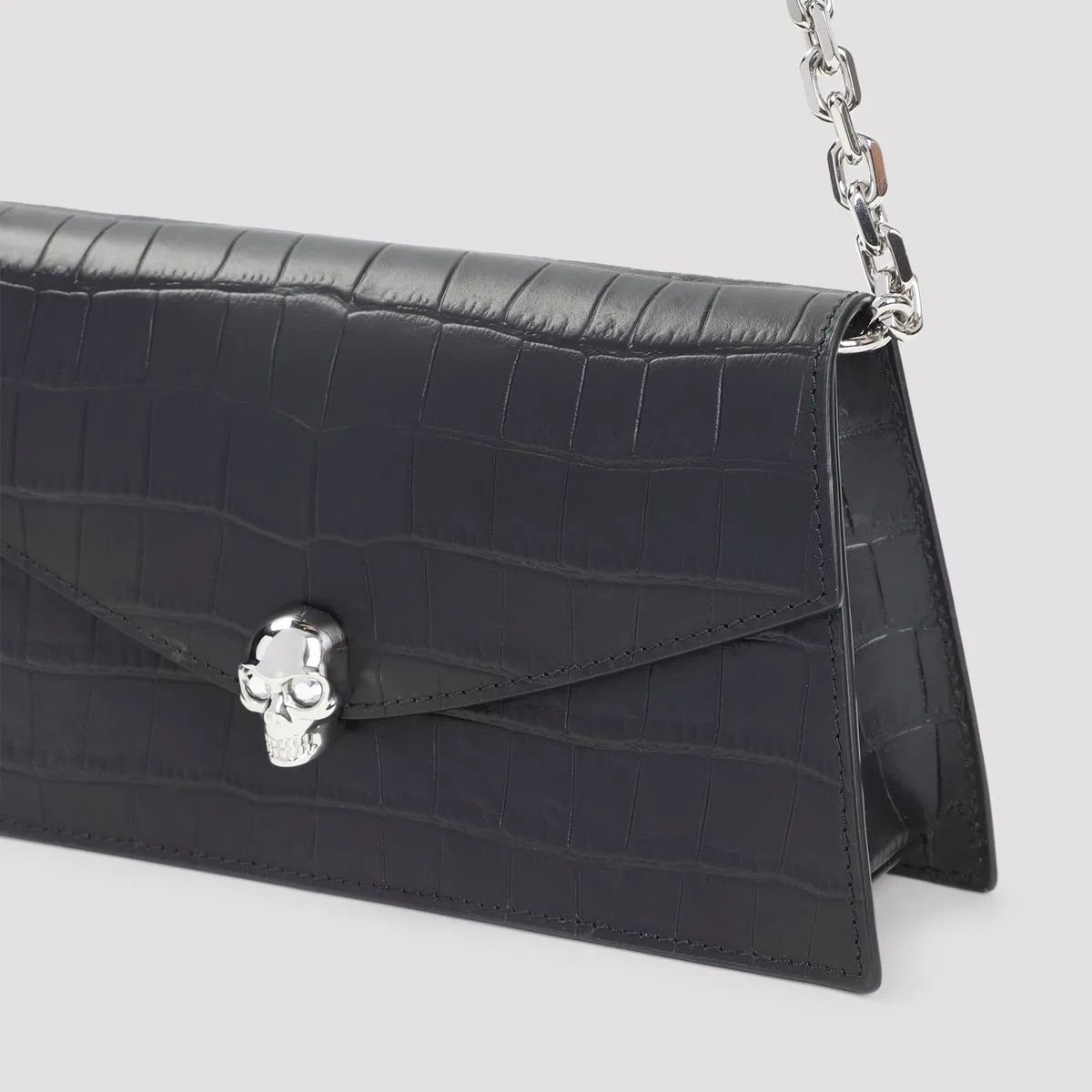 Alexander Mcqueen Black Silver Skull Mini Bag