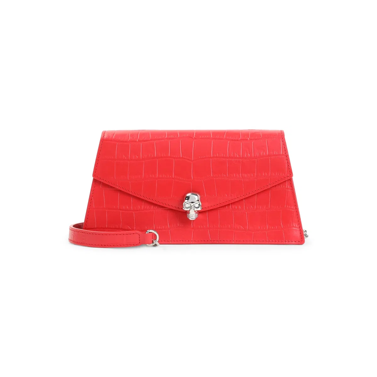 Alexander Mcqueen Pop Red Silver Skull Mini Bag